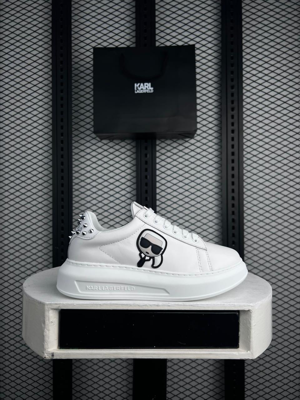 Karl Lagerfeld Silver Spiked Sneakers