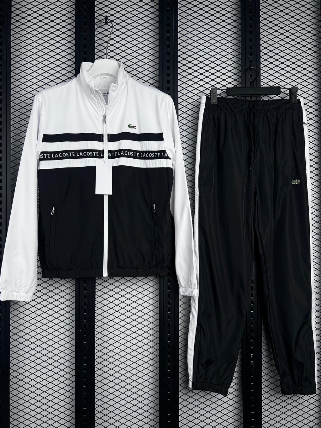 Black/White Lacoste Tracksuit
