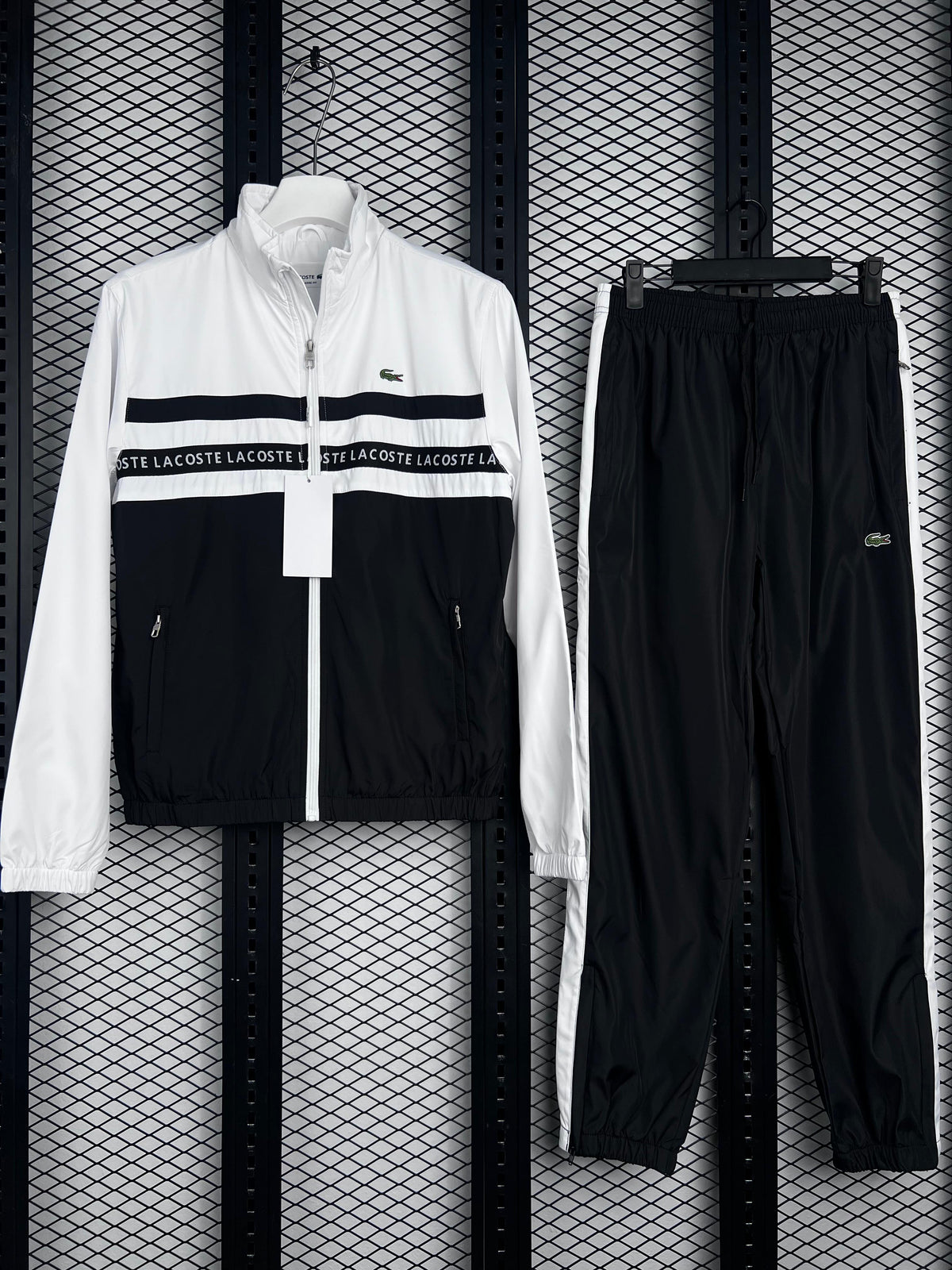 Black/White Lacoste Tracksuit