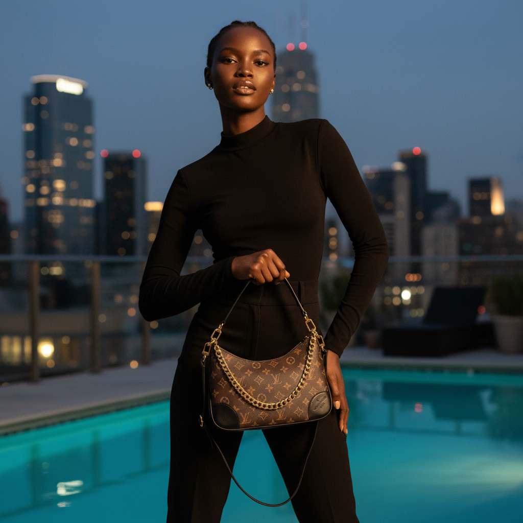 LV Bag Tile - Black Hobo